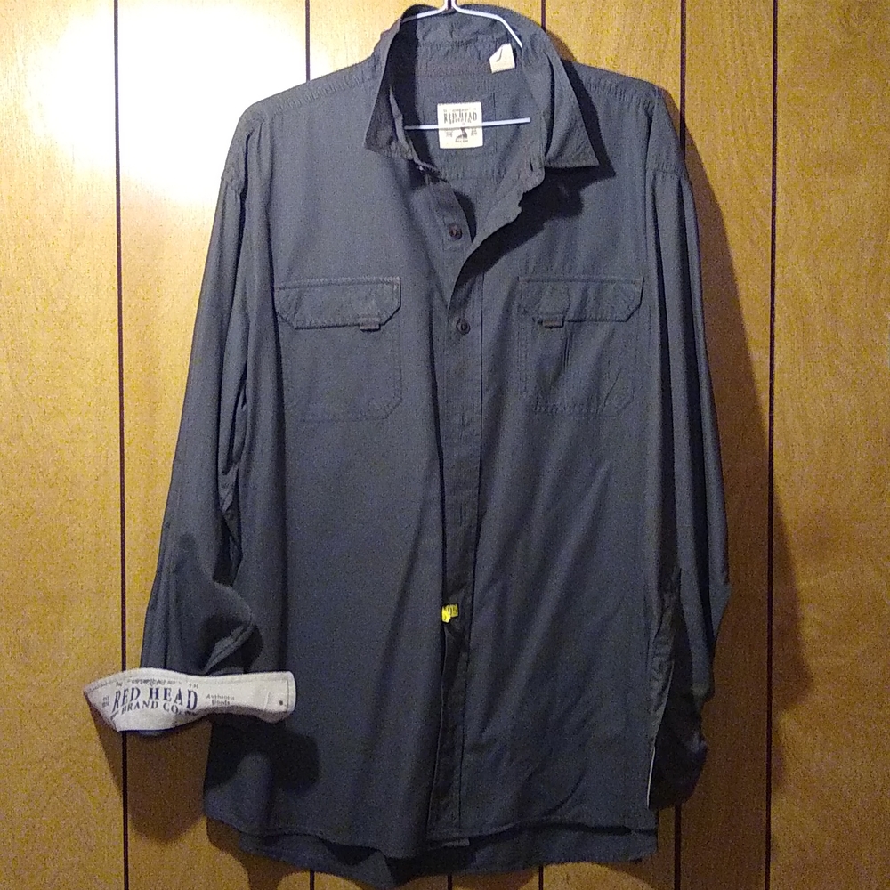 Vintage Red Head Button Up Long Sleeve